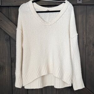 Free people cream knit sweater S